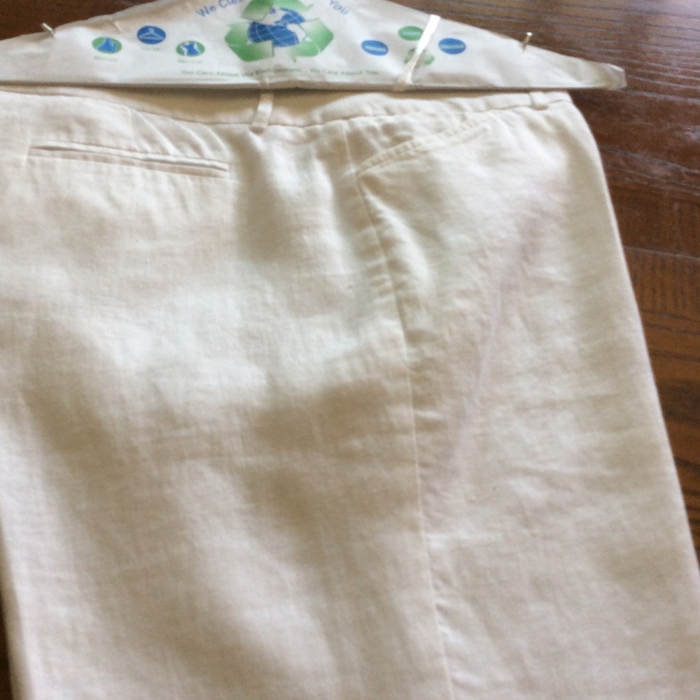 White linen shorts lined